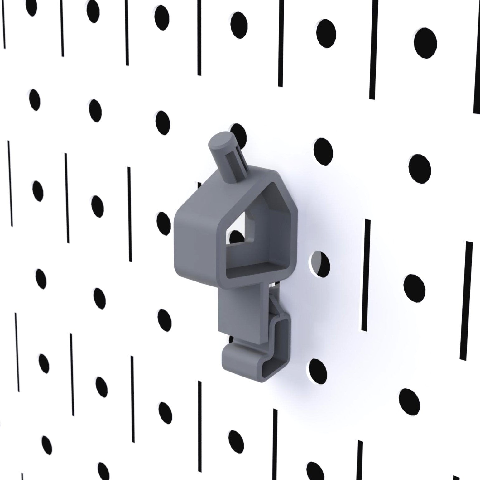 TROPEKβ’ 101 Bracket attached to a Wall Controlβ’ panel, showing its round peg for easy socket placement.