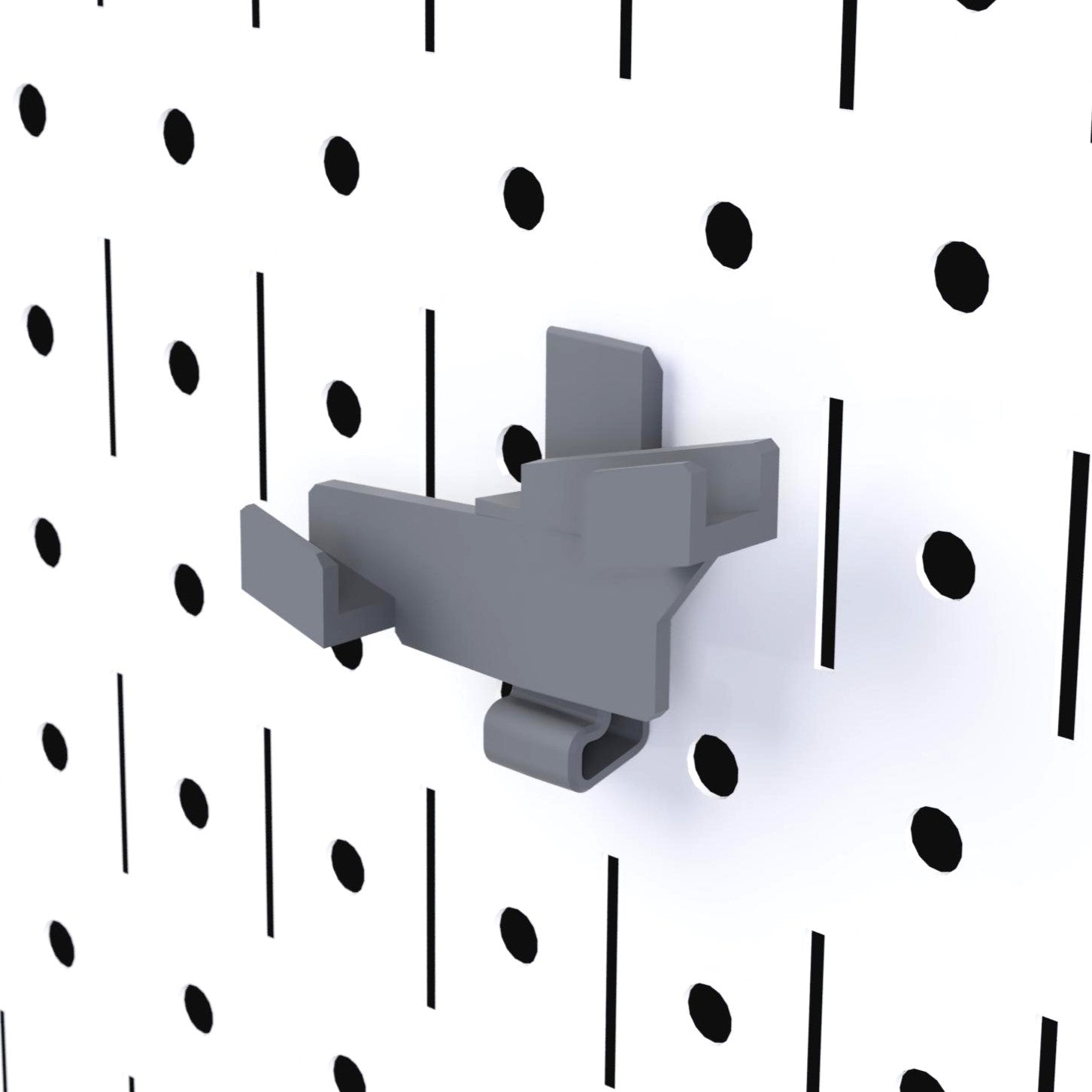 TROPEKβ’ 116 Caliper Bracket snapped into a vertical slot on a Wall Controlβ’ panel, displaying its durable design.