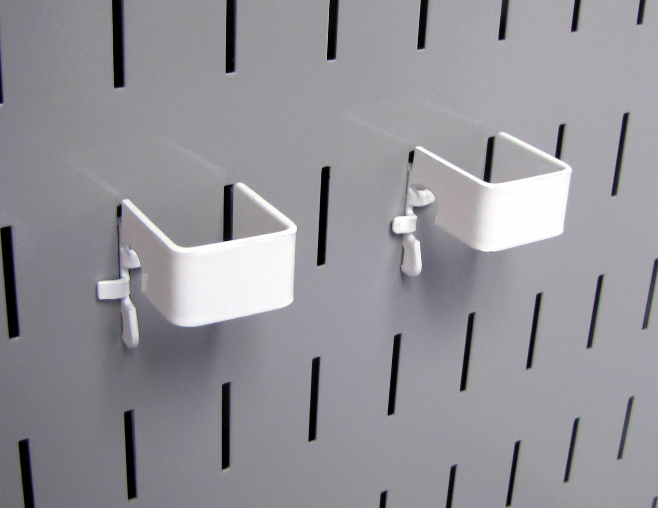 1in x 1in Slotted Metal Pegboard C-Bracket (2) Pack - 10-CB-011