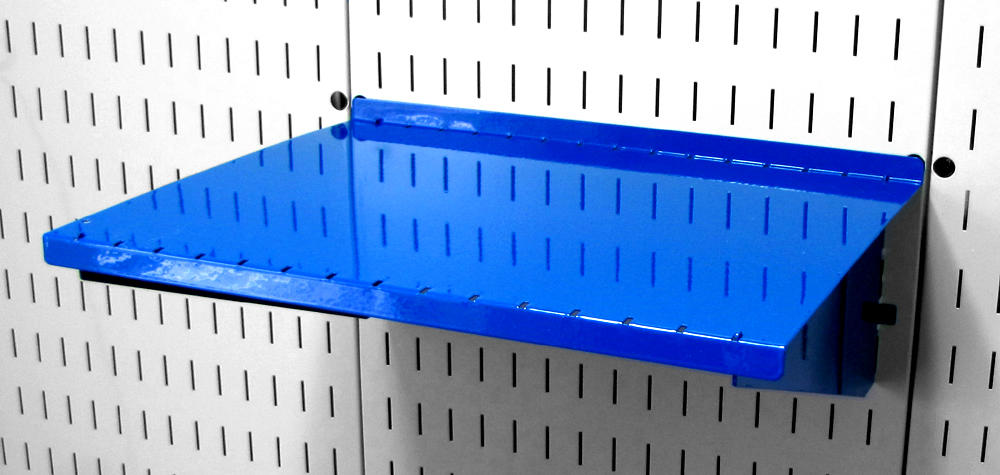 12in Deep Slotted Metal Pegboard Shelf Assembly - ASM-SH-1612