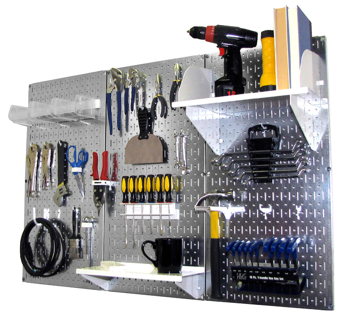 4ft Metal Pegboard Premium Tool Storage Kit - Toolboard with Hooks