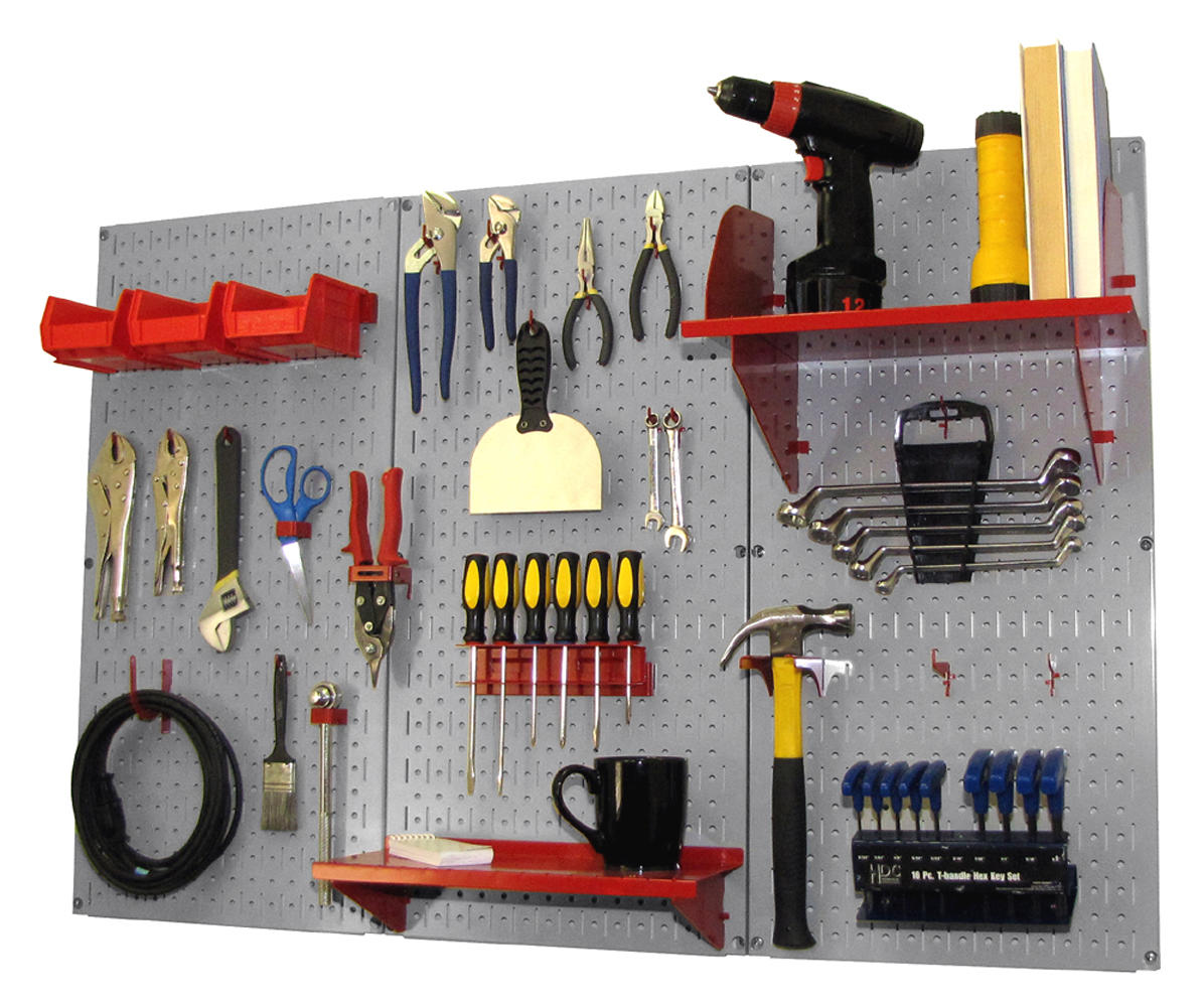 4ft Metal Pegboard Premium Tool Storage Kit - Toolboard with Hooks
