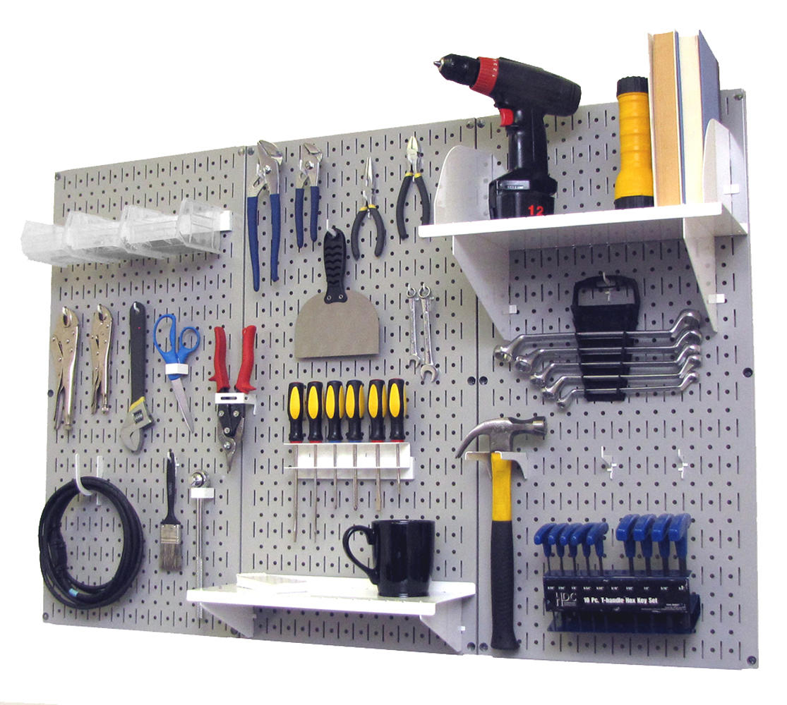 4ft Metal Pegboard Premium Tool Storage Kit - Toolboard with Hooks