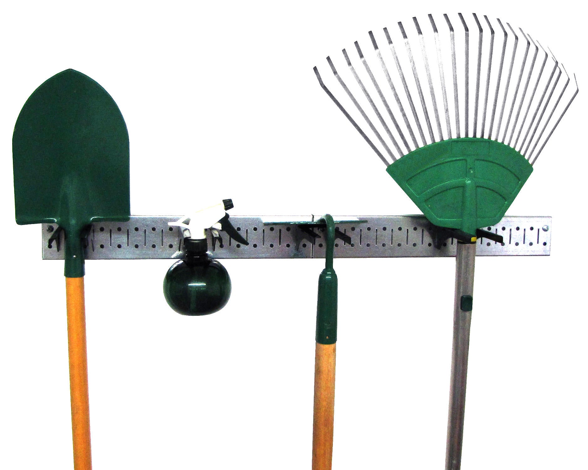 Pegboard Strip Garden Tool Organizer Kit - Galvanized Pegboard Strip Rail with Garden Tool Accessories