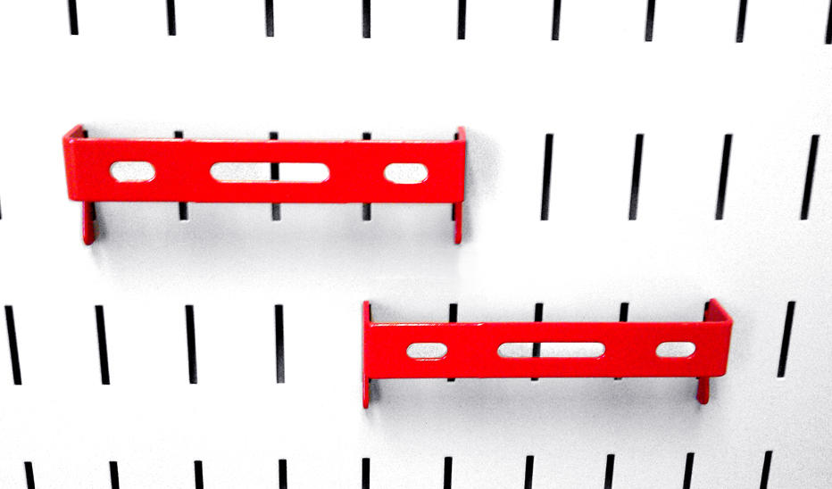 1in x 4in Slotted Metal Pegboard C-Bracket (2) Pack - 10-CB-014