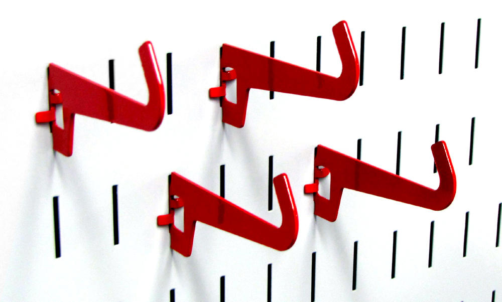Curved Tip Slotted Pegboard Hook (4) Pack - 3-1/2 Reach - 10-HZ-103