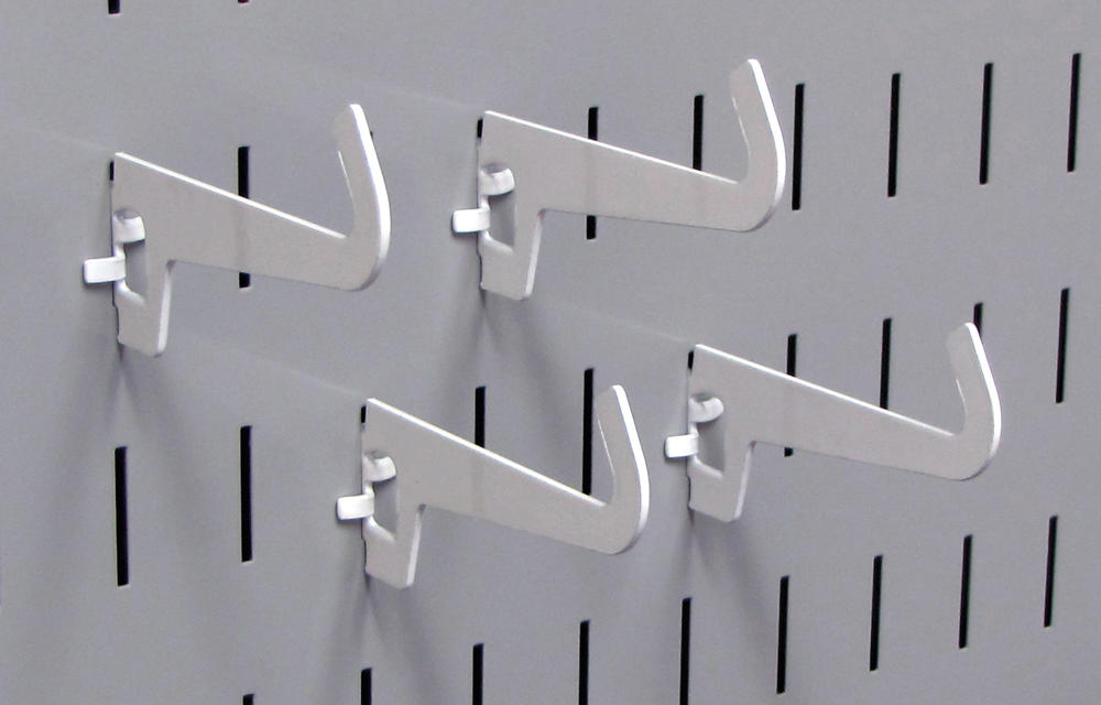 Curved Tip Slotted Pegboard Hook (4) Pack - 3-1/2 Reach - 10-HZ-103