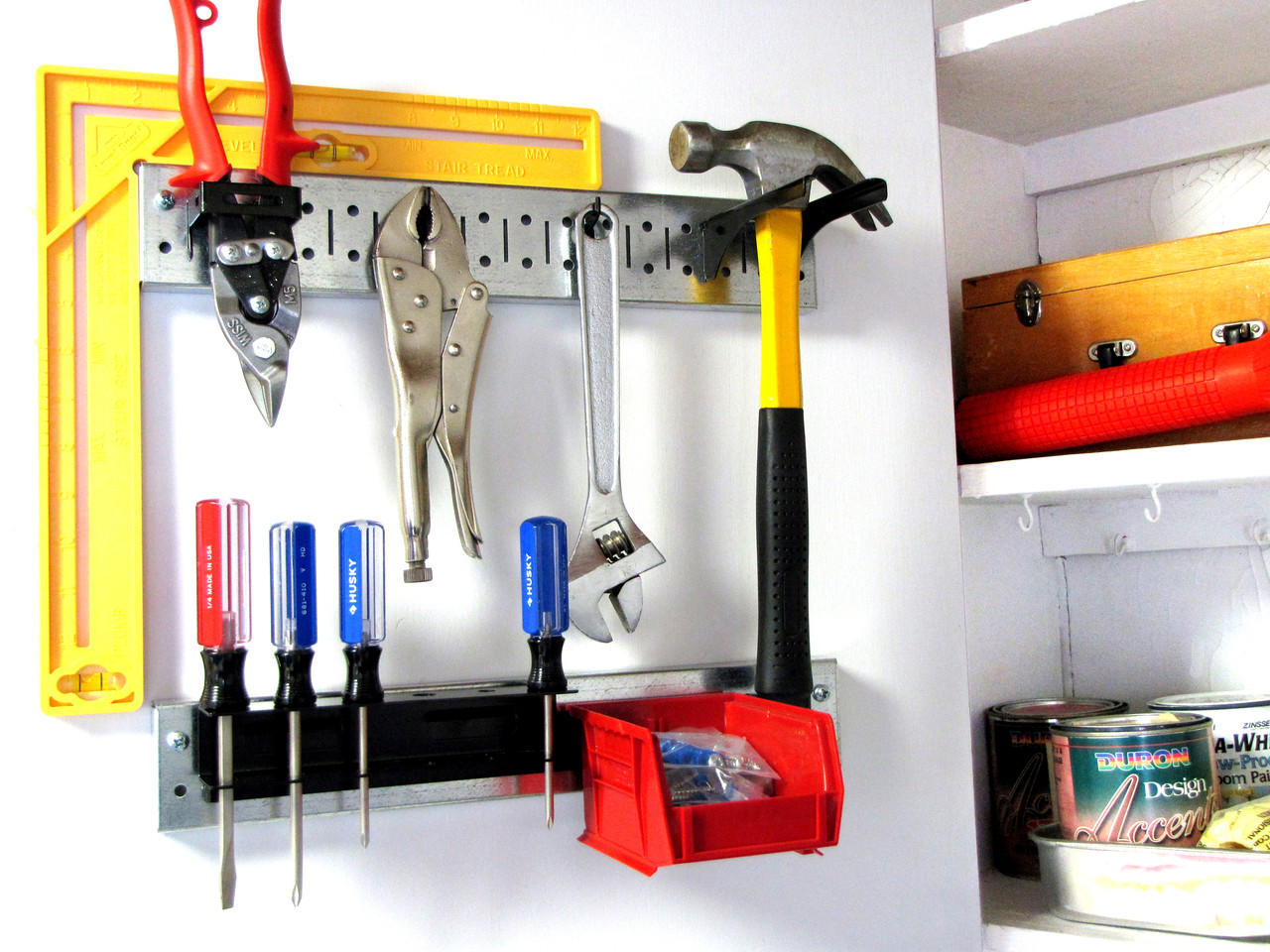 Metal Pegboard Tool Rails