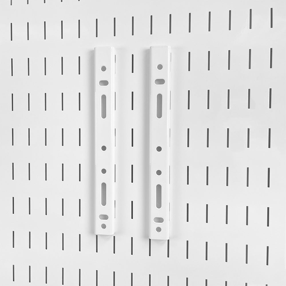 White Universal Bracket for Slotted Pegboard