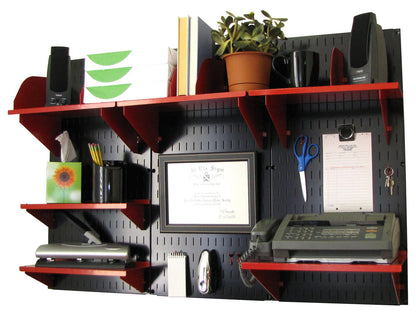 Black Office Pegboard Organizer