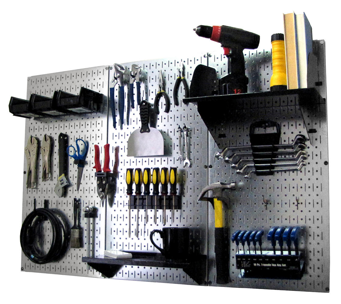 4ft Metal Pegboard Premium Tool Storage Kit - Toolboard with Hooks