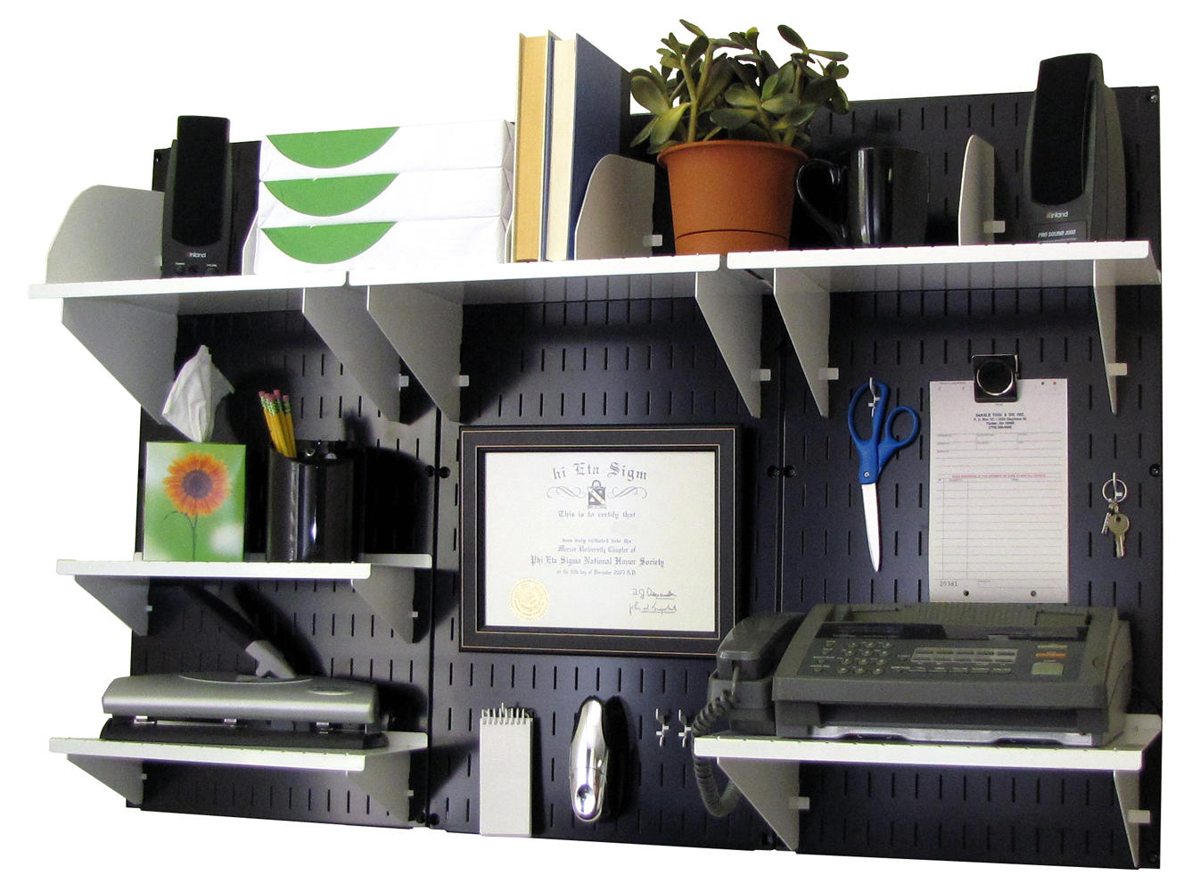 Wall-Mounted Home & Office Wall Organizer Kit - Wall Panels with Accessories