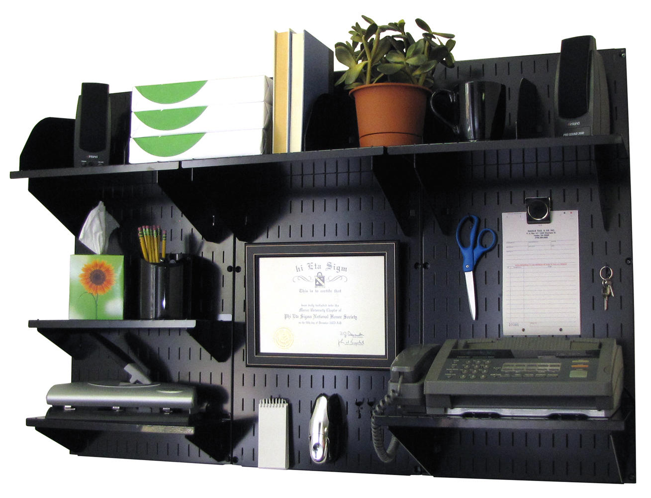 Wall-Mounted Home & Office Wall Organizer Kit - Wall Panels with Accessories