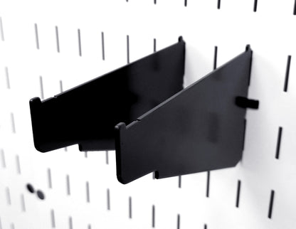 Pegboard Shelf Brackets & Clamp Rack Brackets for Wall Storage - 4 to 12 Inch Shelf Bracket Pair & Clamp Bracket Pair
