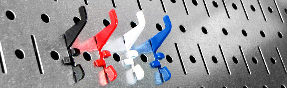 Black Red White Blue Pegboard Peg Hooks